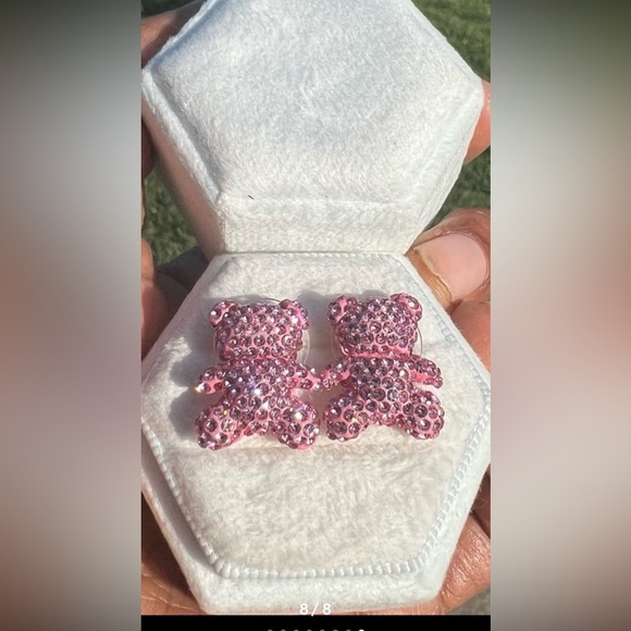 Swarovski Pink Bear Earrings - Picture 8 of 9
